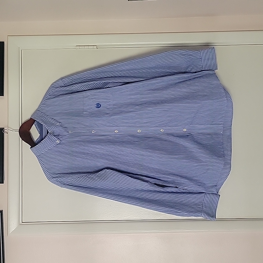 Chaps Mens Button Down Stripped Dress Shirt